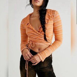 Free People Eloise Cropped Wrap Top - Size XS